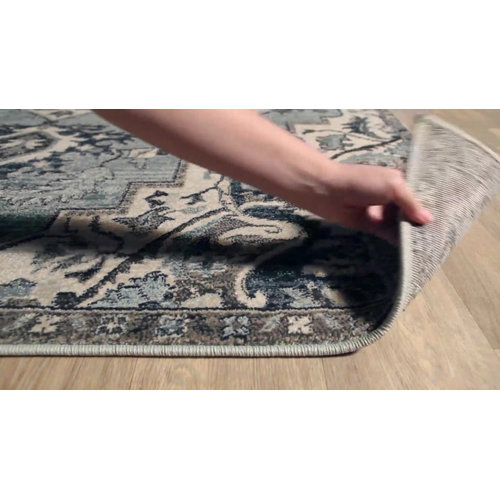 Lark Manor Minneapolis Oriental Area Rug in Navy/Gray & Reviews Wayfair